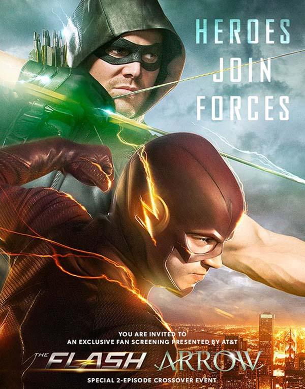 Póster de crossover de Arrow y The Flash