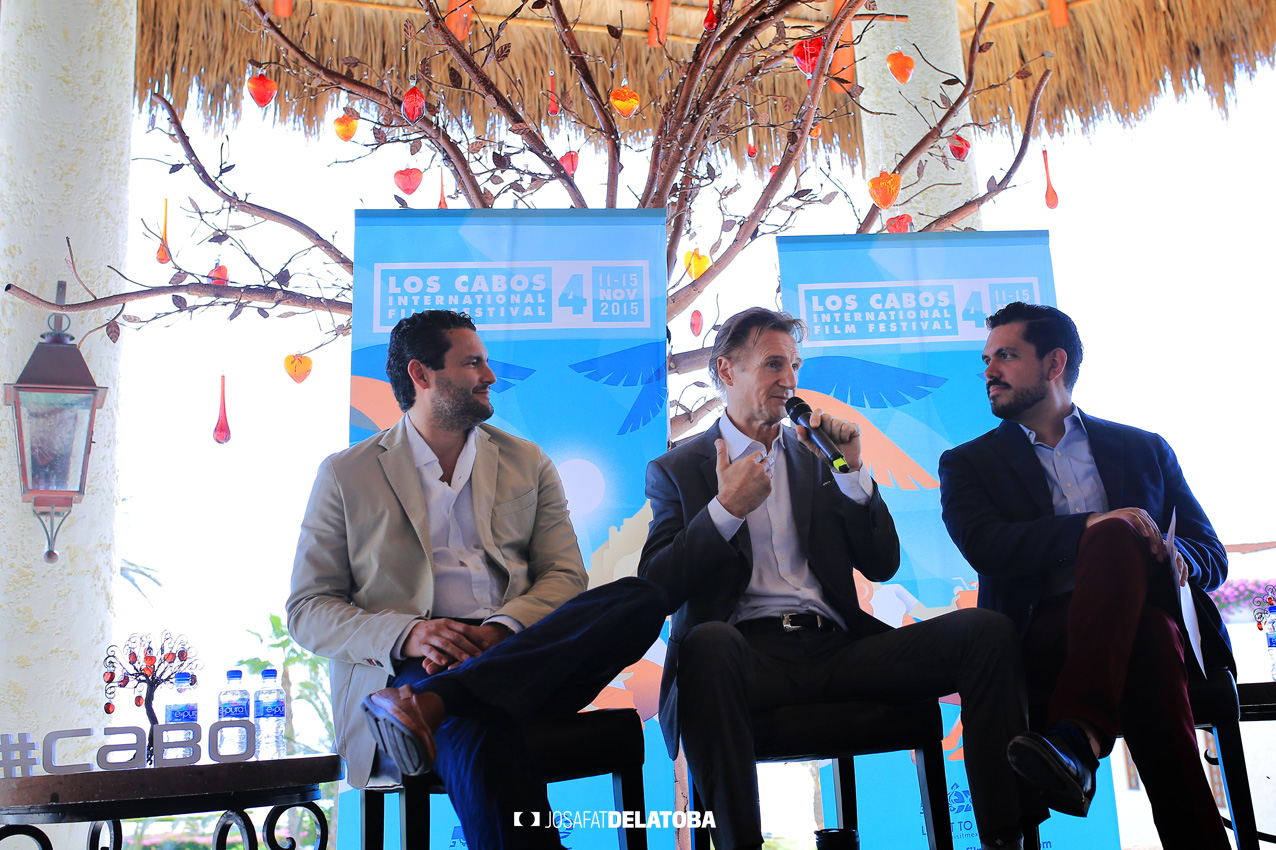 Liam Nesson se reunió con la prensa en Cabos Film Fest.