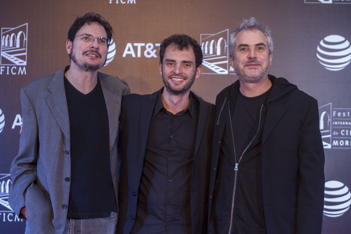 Carlos, Jonás y Alfonso Cuarón se reunieron en Morelia para mostrar la cinta 'Desierto'.